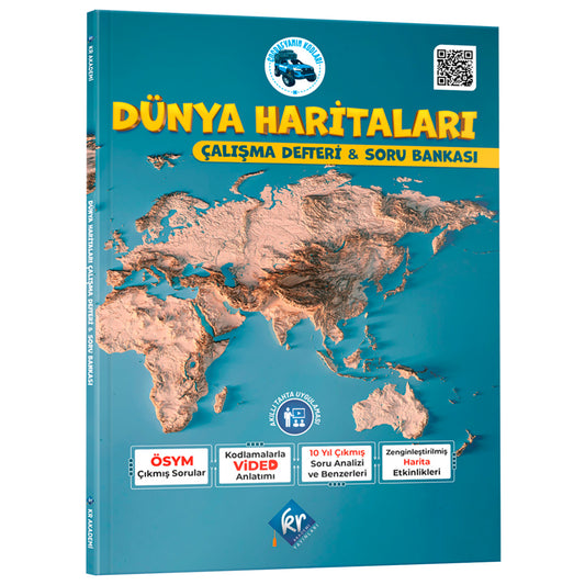 Kr Akademi Yayınları Coğrafyanın Kodları Dünya Haritaları Çalışma Defteri ve Soru Bankası