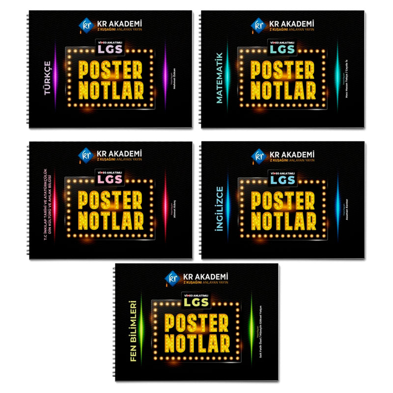 Kr Akademi Yayınları LGS Poster Notlar Seti 5 li