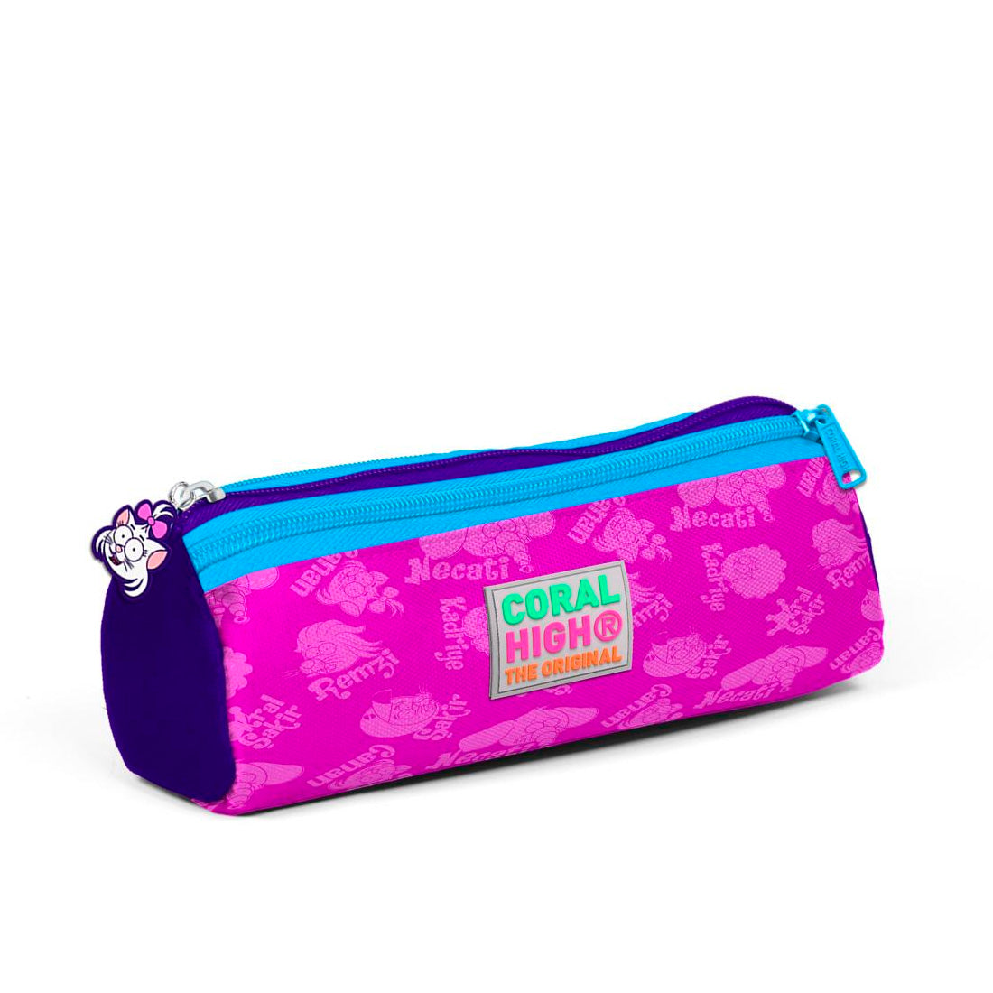 Kral Şakir By Coral High Kız Çocuk Pembe Mor Üç Bölmeli Kalem Çantası