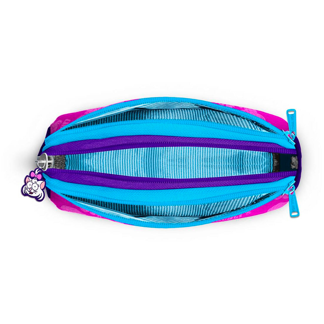 Kral Şakir By Coral High Kız Çocuk Pembe Mor Üç Bölmeli Kalem Çantası