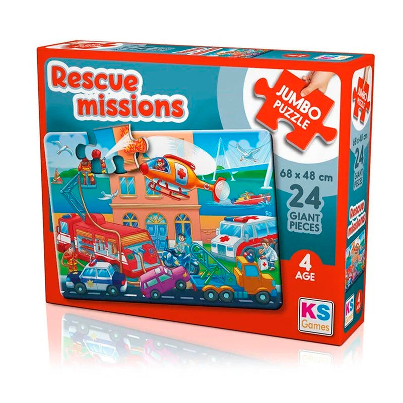 Ks Games Rescue Missions 24 Parça Çocuk Jumbo Puzzle