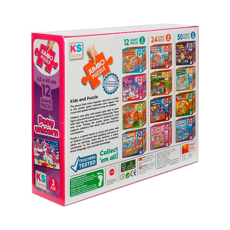 Ks Games Unicorn Jumbo Çocuk Puzzle 12 Parça