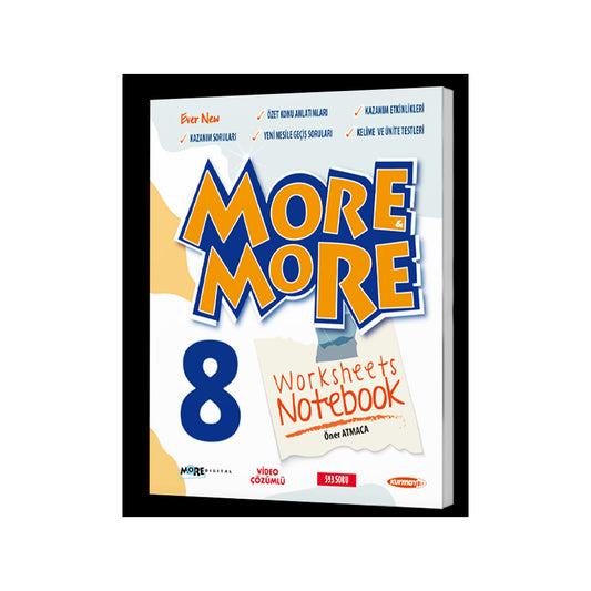 Kurmay Yayınları 8 More & More Worksheets Notebook
