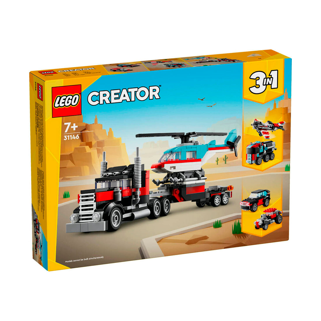Lego Creator Helikopterli Açık Kasa Kamyon-8 31146
