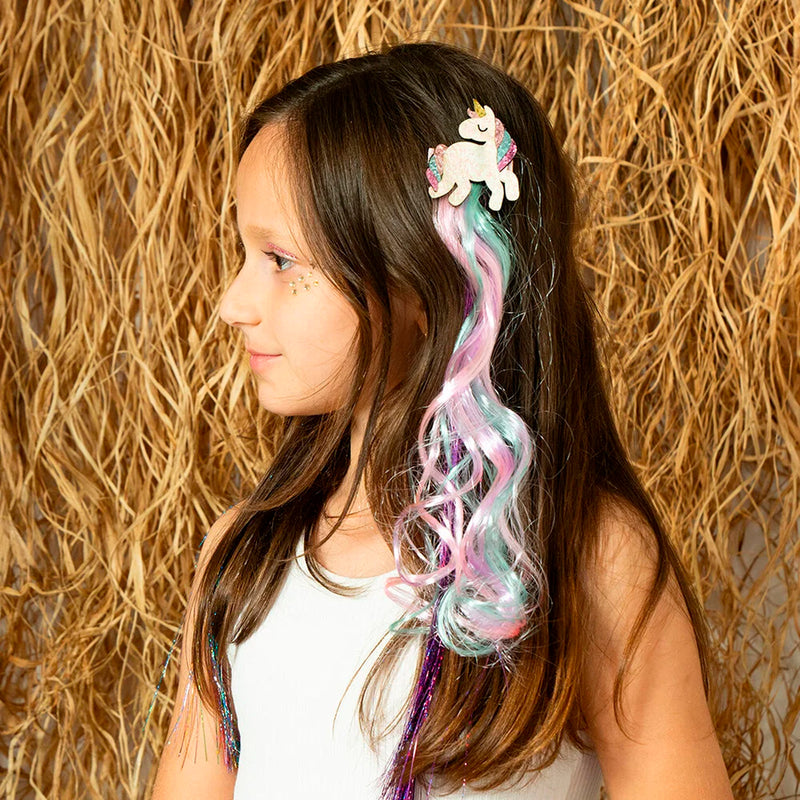 Lukky Unicorlu Klipsli Mavi/Pembe Saç Tokası 35 Cm
