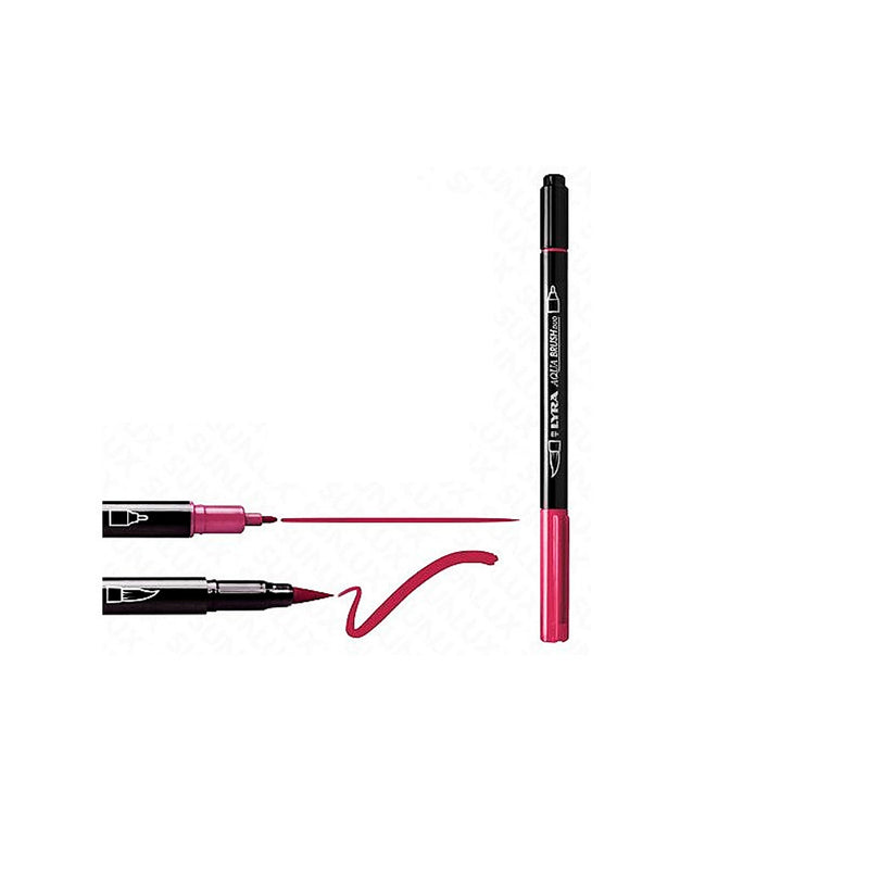 Lyra Aqua Brush Duo Marker - Yanık Karmin - Çift Uçlu Sanat ve Çizim Kalemi