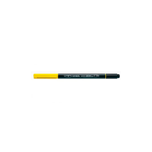 Lyra Aqua Brush Duo Marker - Açık Krom Sarı - Sanat Çizim ve Fırça Uçlu Marker Kalem