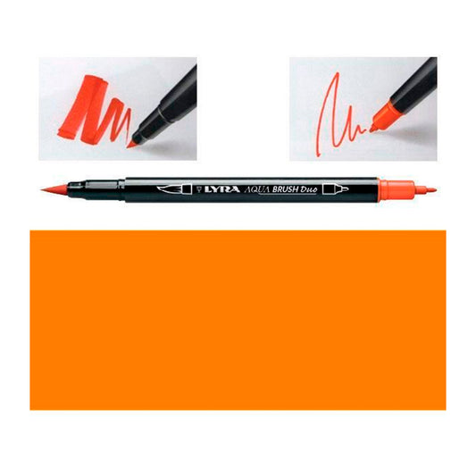Lyra Aqua Brush Duo Marker Kalıcı Turuncu - Sanatsal Çift Uçlu Fırça Kalem