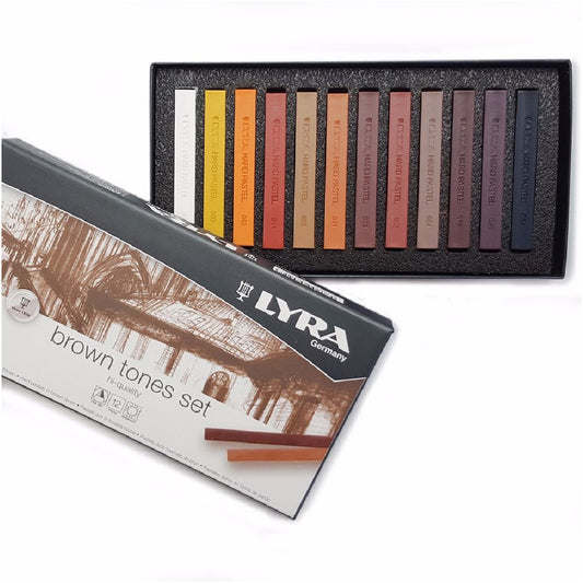 Lyra Polycrayons Soft 12'li Kahverengi Tonları Toz Pastel - Sanatsal Resim, Çizim ve Eskiz Malzemesi