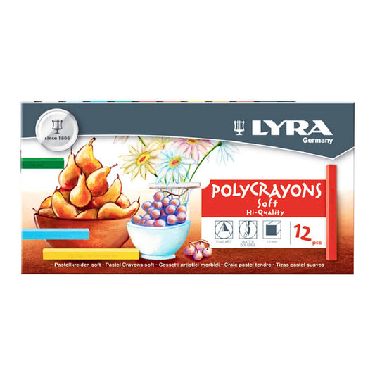 Lyra Polycrayons Soft 12'li Toz Pastel - Sanatsal Çizim ve Resim Malzemesi