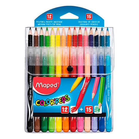 Maped Colorpeps 12'Li Keçeli Kalem 15 Li Kuruboya 897412