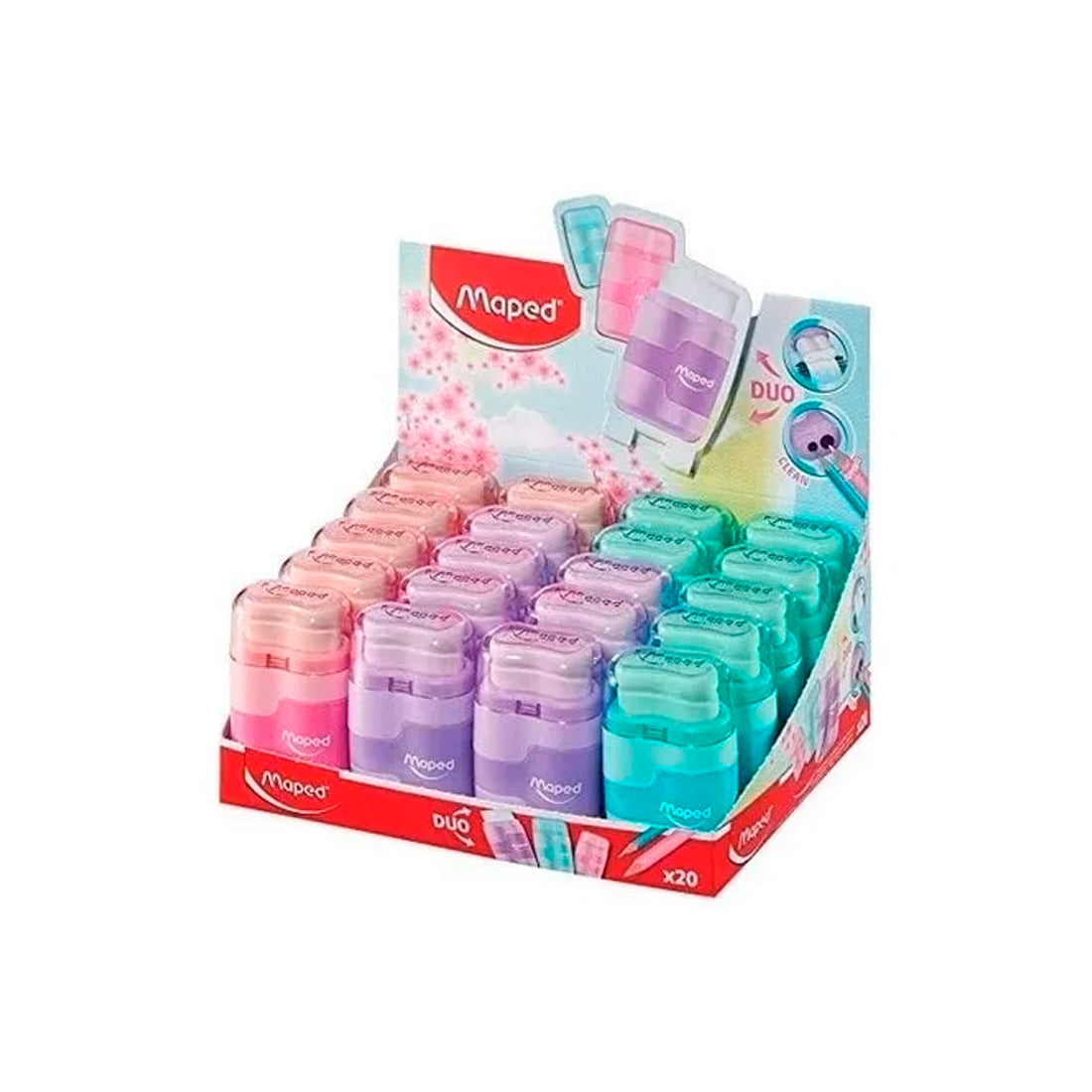 Maped Connect Çift Delikli Silgili Pastel Kalemtraş 049231