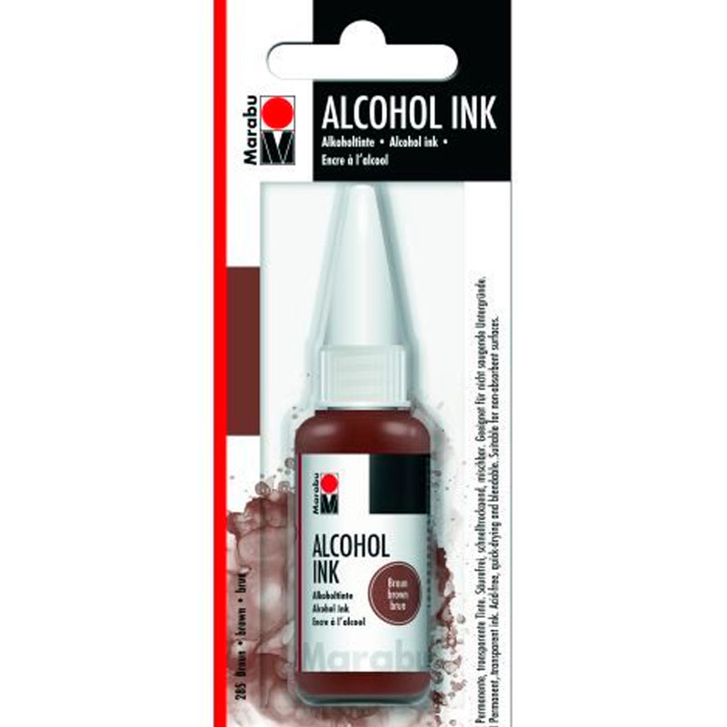 Marabu 20ml Kahverengi Alkol Mürekkep - Sanatsal Hobi ve Efekt Çalışmaları İçin