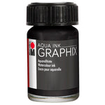 Marabu Aqua Ink 15 ml Black - Akrilik Boya, Sanatsal Resim ve Hobi Boyası