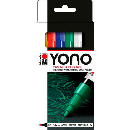 Marabu Yono Marker Set 6x0.5-1.5Mm - Sanat, Çizim ve Tasarım Marker Kalem Seti