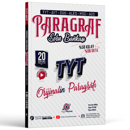 Mikro Orijinal Yayınları Tyt Paragraf Soru Bankası