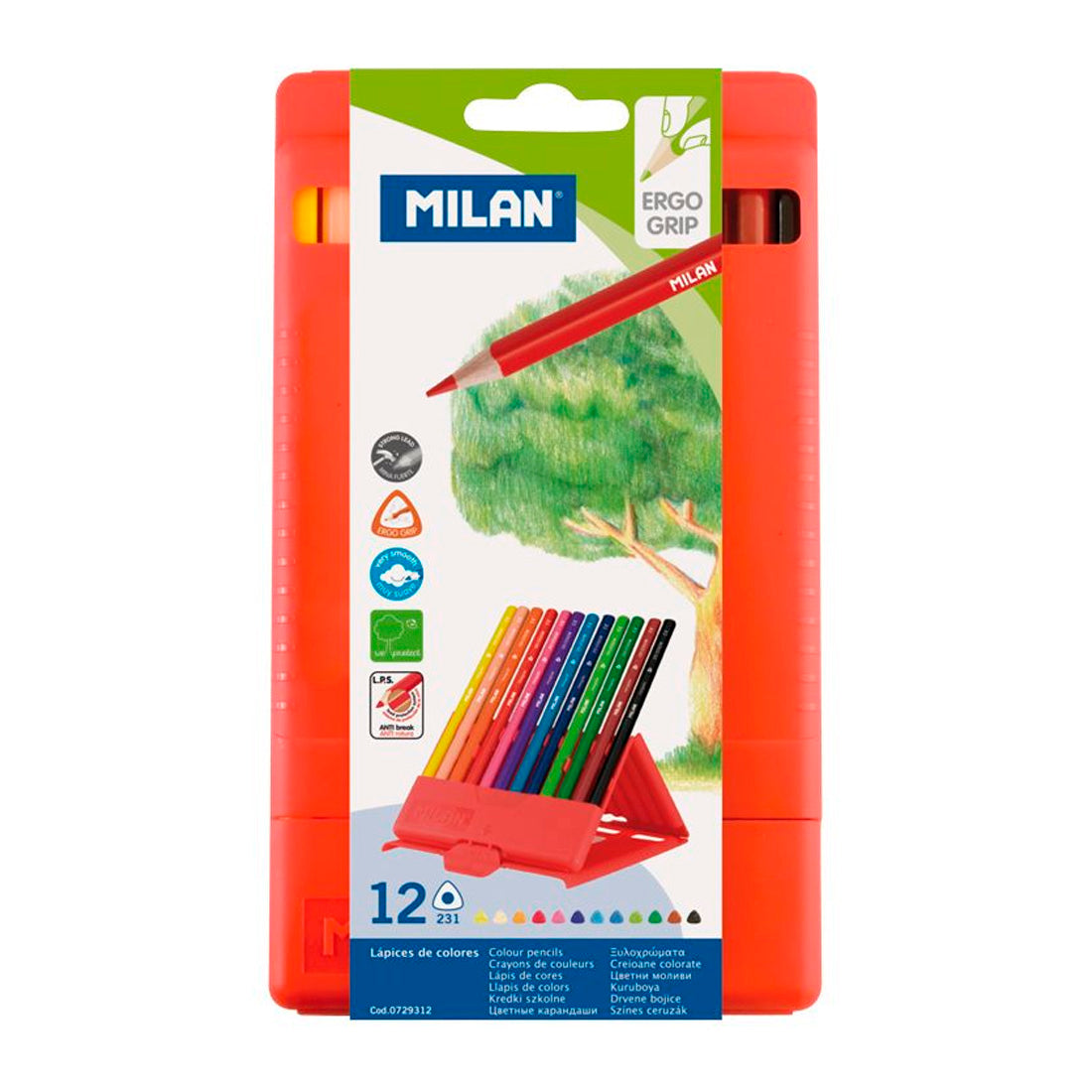 Milan Plastik Kutu Üçgen 12 Li Kuru Boya 0729312