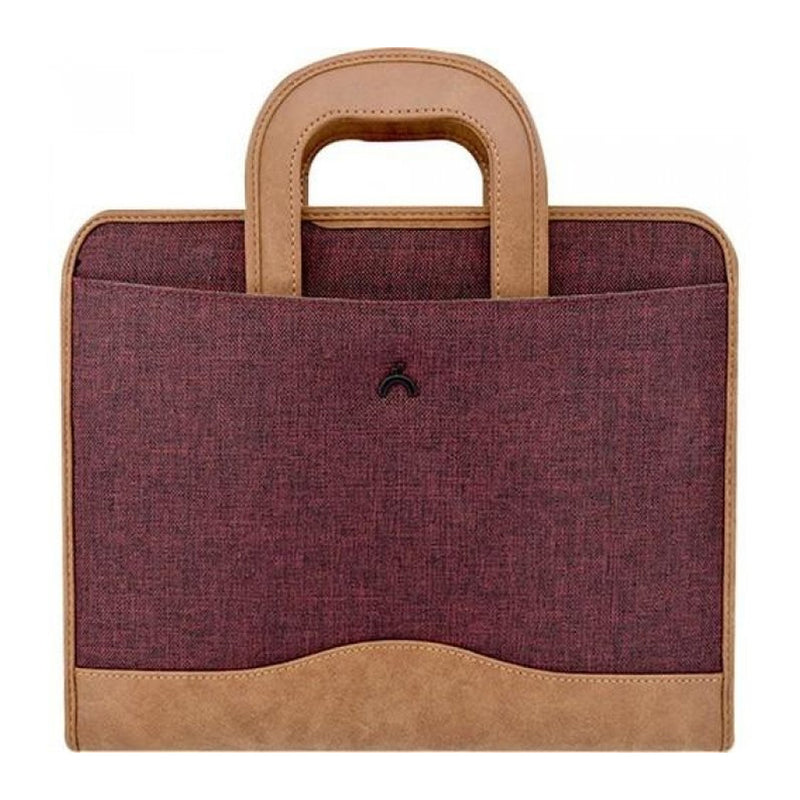 Minbag Exculısıve Gizli Saplı Çift Fermuarlı Evrak Çantası Bordo