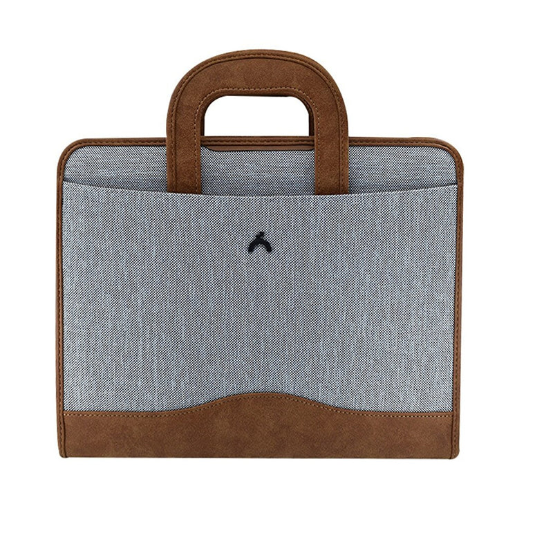 Minbag Exculısıve Gizli Saplı Çift Fermuarlı Evrak Çantası Gri 802-04