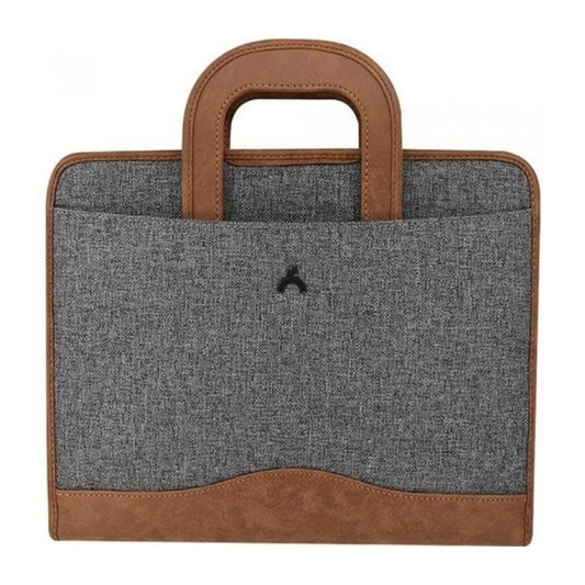 Minbag Exculısıve Gizli Saplı Çift Fermuarlı Koyu Gri Evrak Çantası