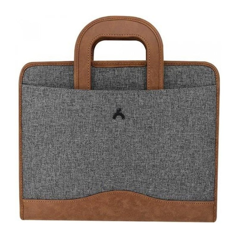 Minbag Exculısıve Gizli Saplı Çift Fermuarlı Koyu Gri Evrak Çantası