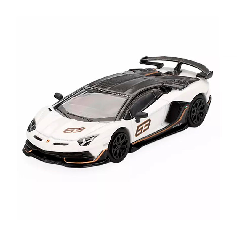 Mini Gt Lamborg+B49ini Aventador Svj 63 Bianco Asopo 1/64