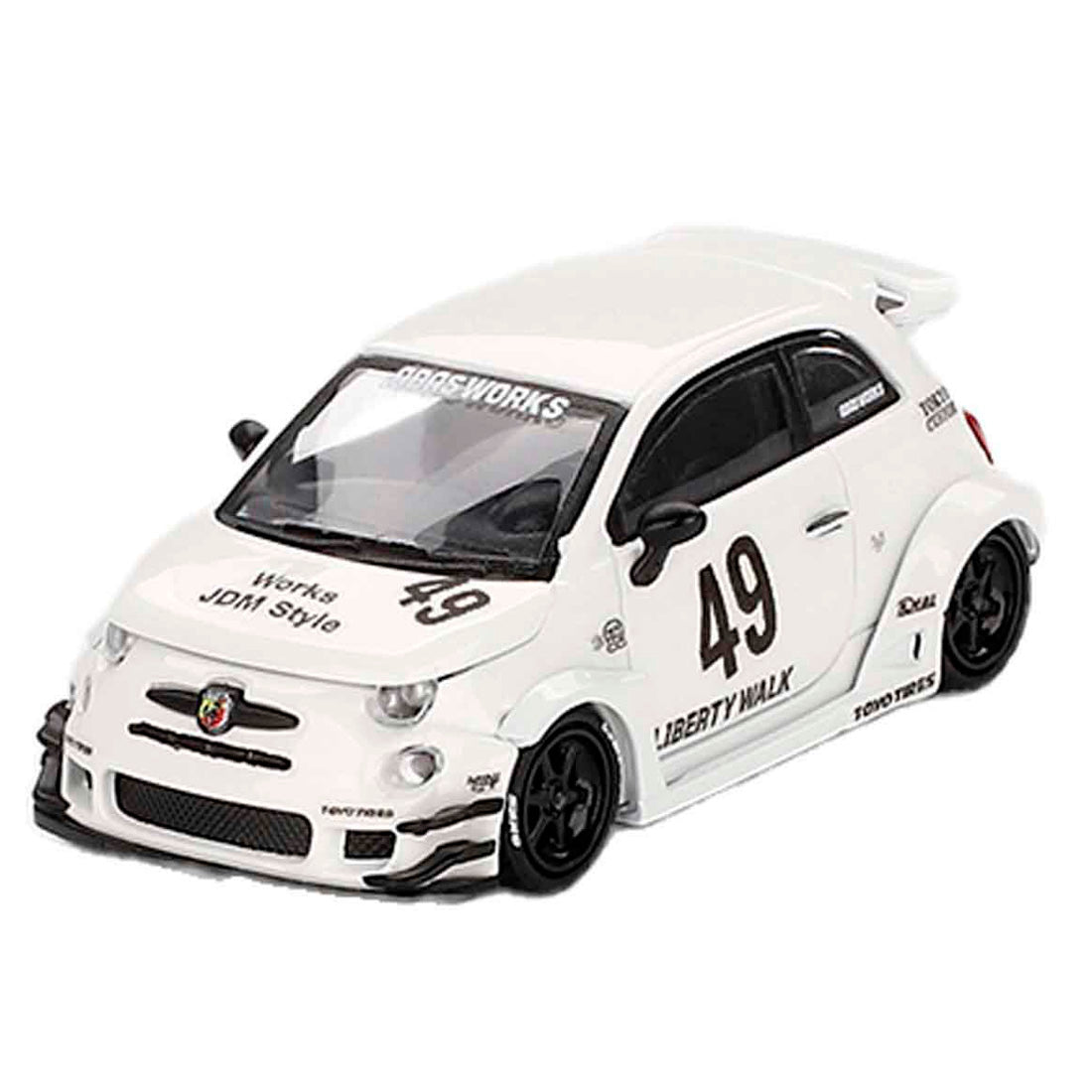 Mini Gt  Lb Works X Abas Works Abarth 595 Gara White 1/64 Mgt00809-Bl