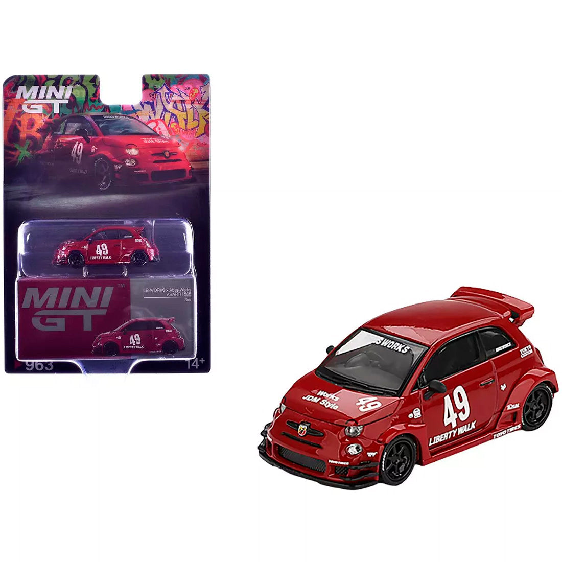 Mini Gt Lb Works X Abas Works Abarth 595 Red Mgt00963-Bl