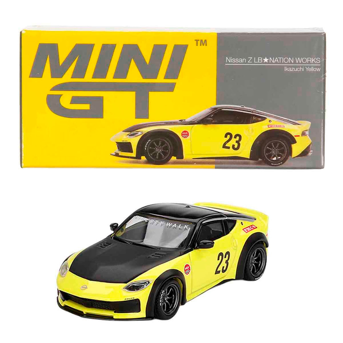 Mini Gt Nissan Z Lb Nation Works Ikazuchi Yellow 1/64 Mgt00826
