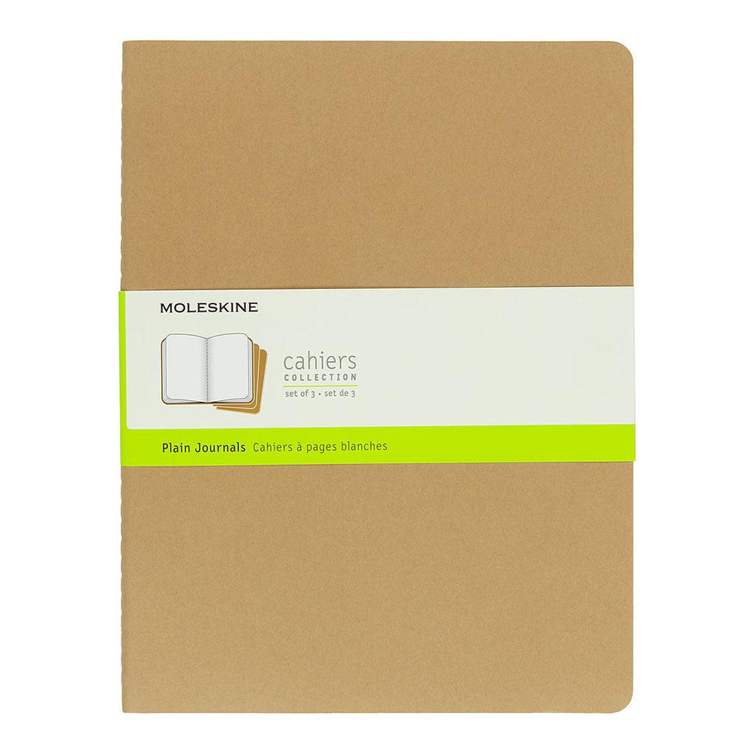 Moleskine Cahier XL Kraft Kahve Çizgisiz Not Defteri 3'lü Set - Eskiz ve Tasarım İçin