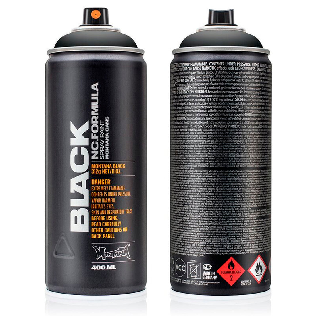 Montana Black 9001 Black 400 ml Sprey Boya - Profesyonel Grafiti, Sanat ve Hobi Boyası