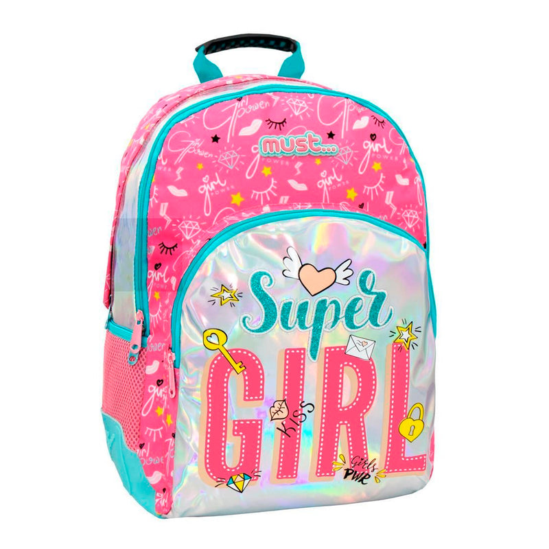 Must 33x16x45 Cm. 3 Gözlü Süper Girl Okul Çantası LIZ-584965