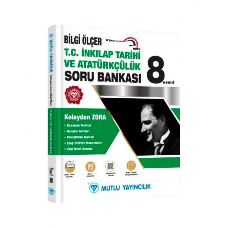 Mutlu Yayınları 8.Sınıf Bilgi Ölçer T.C.İnkılapTarihi ve Atatürkçülük Soru Bankası