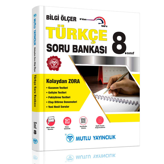 Mutlu Yayınları 8.Sınıf Bilgi Ölçer Türkçe Soru Bankası