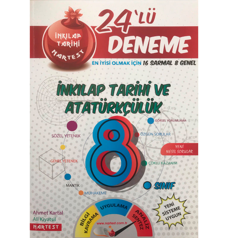 Nartest Yayınları 8. Sınıf T.C. İnkılap Tarihi Ve Atatürkçülük 24 Deneme Sınavı