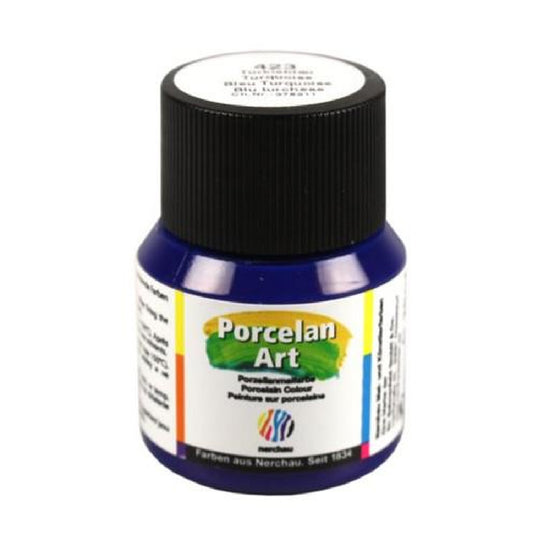 Nerchau Turkuaz 20 ml Porselen Boya - Seramik, Cam ve Hobi Boyama İçin