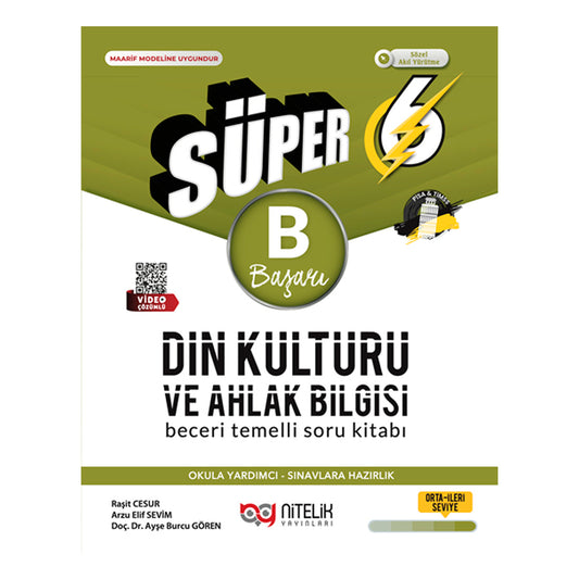 Nitelik Yayınları 6. Sınıf Süper Din Kültürü Ve Ahlak Bilgisi (B) Beceri Temelli Soru Kitabı