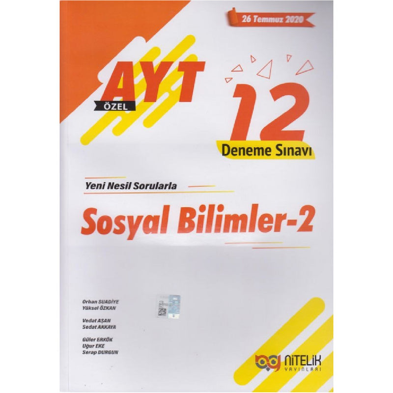 Nitelik Yayınları AYT Sosyal Bilimler 2 Özel 12 Deneme Sınavı