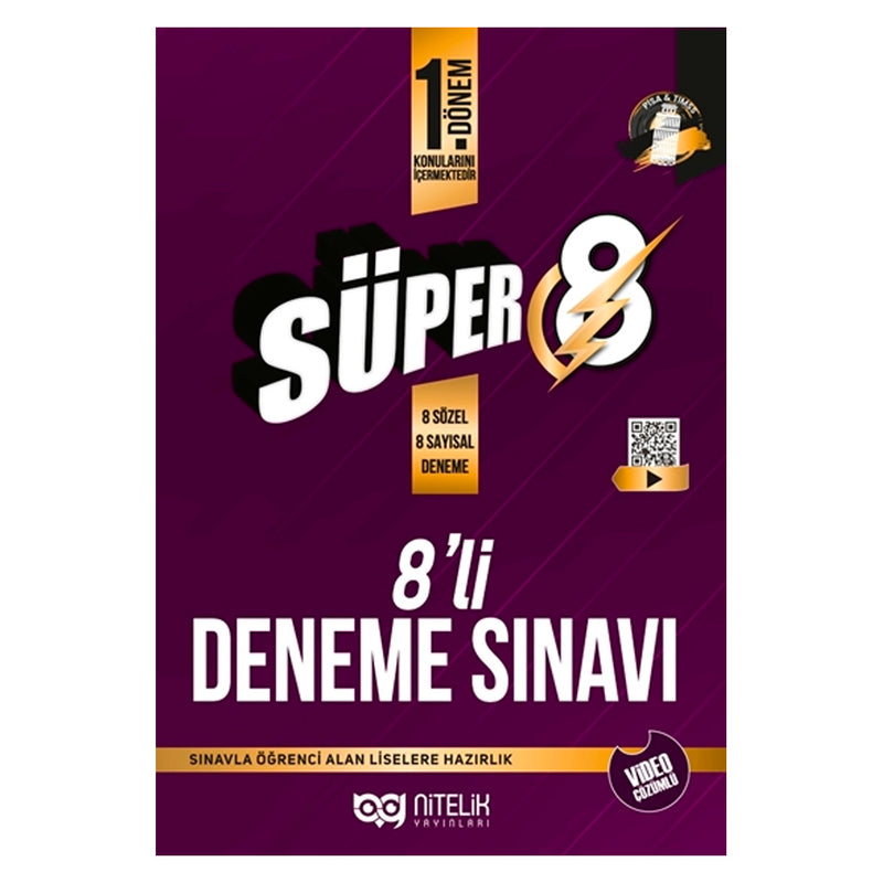 Nitelik Yayınları Tüm Dersler 8.Sınıf 1.Dönem Süper 8'li Deneme Sınavı