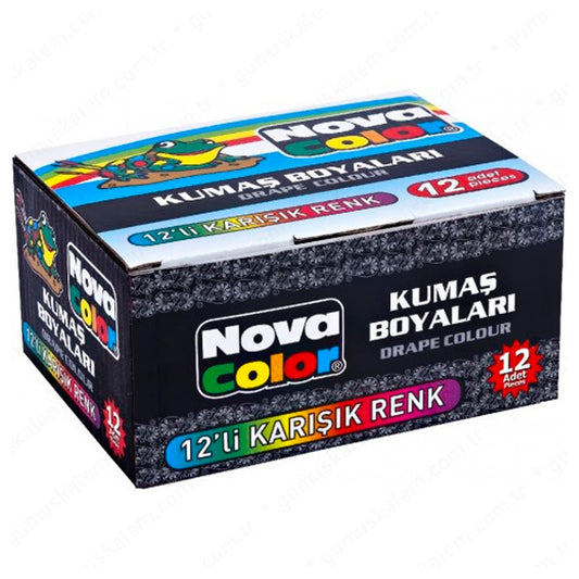Nova Color 12'li Kumaş Boyası - Tekstil ve Hobi Boyası