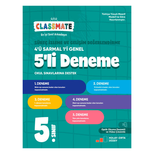 Okyanus Yayınları 5. Sınıf Classmate Süreç İzleme ve Gelişim Değerlendirme 5 li Deneme