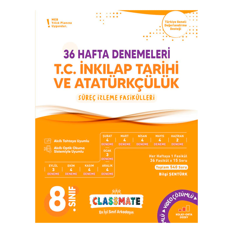 Okyanus Yayınları 8. Sınıf Classmate İnkılap Tarihi Ve Atatürkçülük 36 Hafta Denemeleri