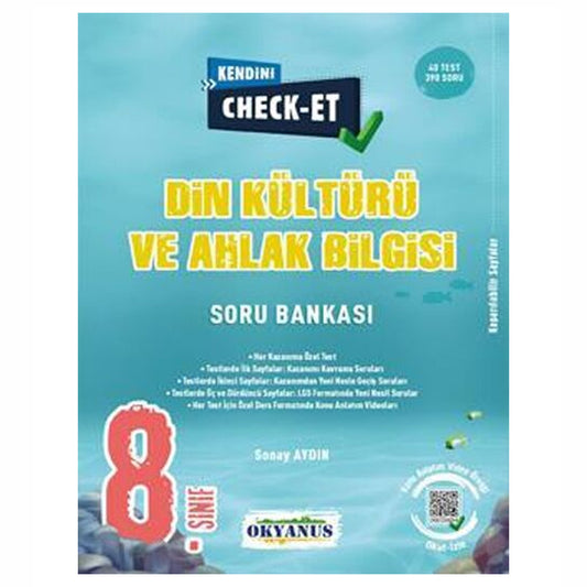 Okyanus Yayınları 8. Sınıf Kendini Check-Et Din Kültürü ve Ahlak Bilgisi Soru Bankası
