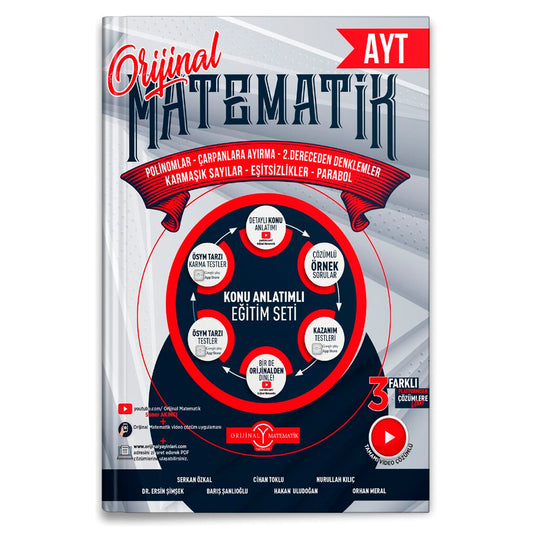 Orijinal Yayınları AYT Matematik Polinom Çarpanlara Ayırma 2. Dereceden Denklemler Karmaşık Sayılar Eşitsizlik Parabol Konu Anlatımlı Eğitim Seti