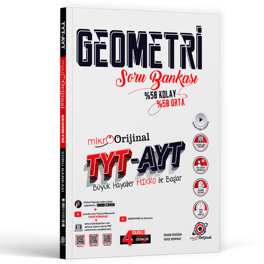 Orijinal Yayınları Mikro YKS TYT AYT Geometri Soru Bankası