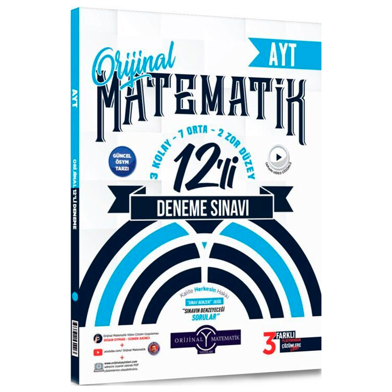 Orijinal Yayınları YKS AYT 12'li Matematik Deneme 2024