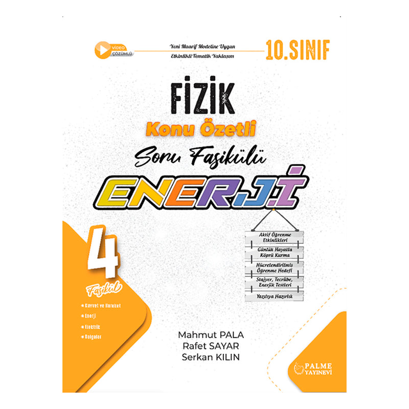 Palme Yayınları 10. Sınıf Enerji Fizik Konu Özetli Soru Fasikülleri