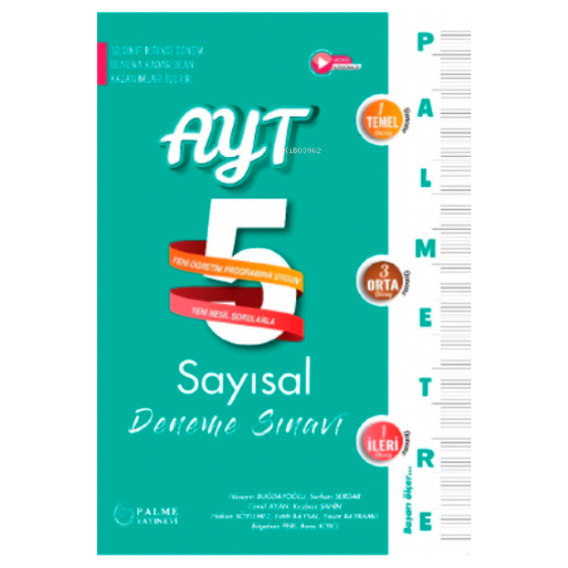 Palme Yayınları AYT 1. Dönem Sayısal Parametre 5 Deneme Sınavı