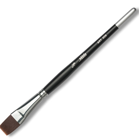 Pebeo Düz Kesik Siyah Sentetik Kıl Kısa Sap Fırça - Akrilik, Yağlı Boya ve Resim Fırçası