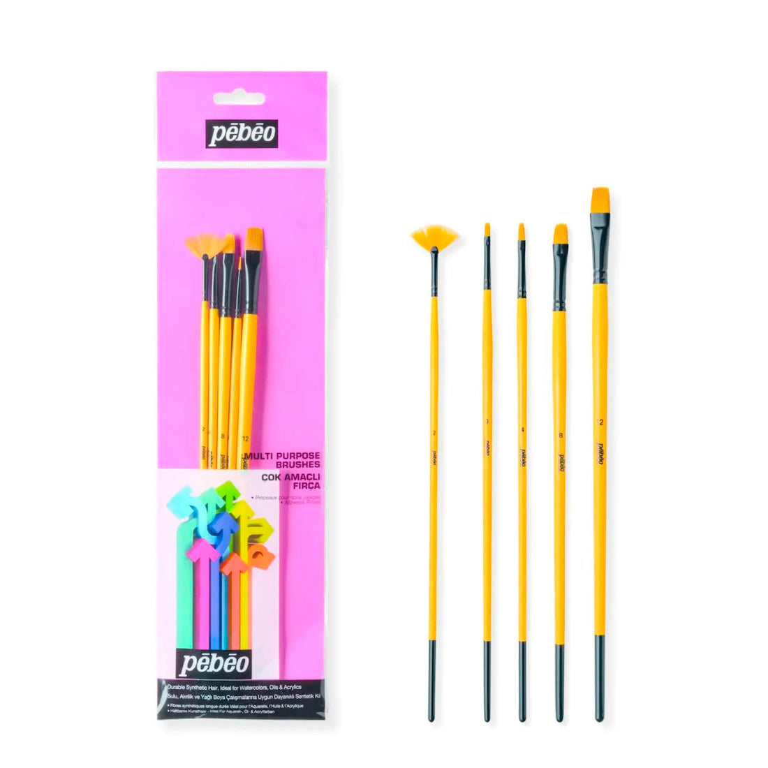 Pebeo 5'li Akrilik Boya Fırça Seti - Resim, Sanat ve Hobi Fırçaları